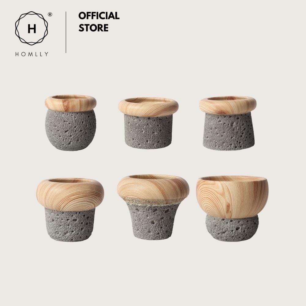 Homlly Nordic Cement Bonsai Green Flower Pot (Different Shapes)  ( X3PCS)