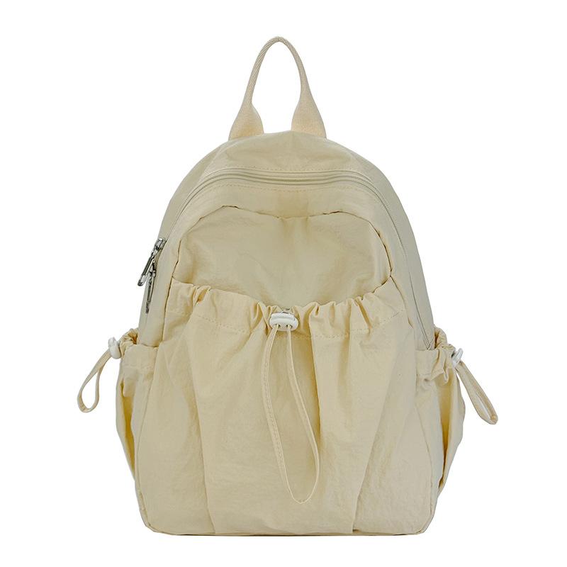 Schoolbag Solid Color Backpack Women's Travel Lightweight School Bag Women's College Students Japanese Simple Versatile Lightweight Mountaineering