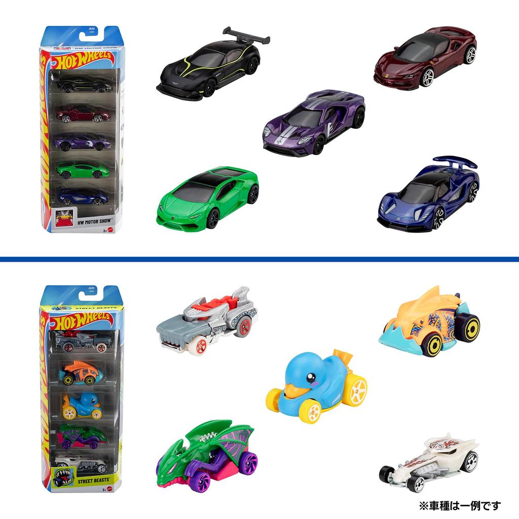 Hot Wheels 5-Car Pack Assortment 12-Item Complete Set Toy Vehicles Miniatures 60 Pieces Box For Ages 3 and Up Multi 01806-98JF