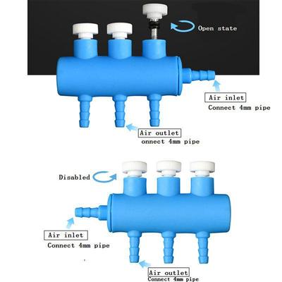 Tank Air Pump Practical Accessories Aquarium Air Control Valve Blue Plastic 2-6 Way Fish Tank Diverter 