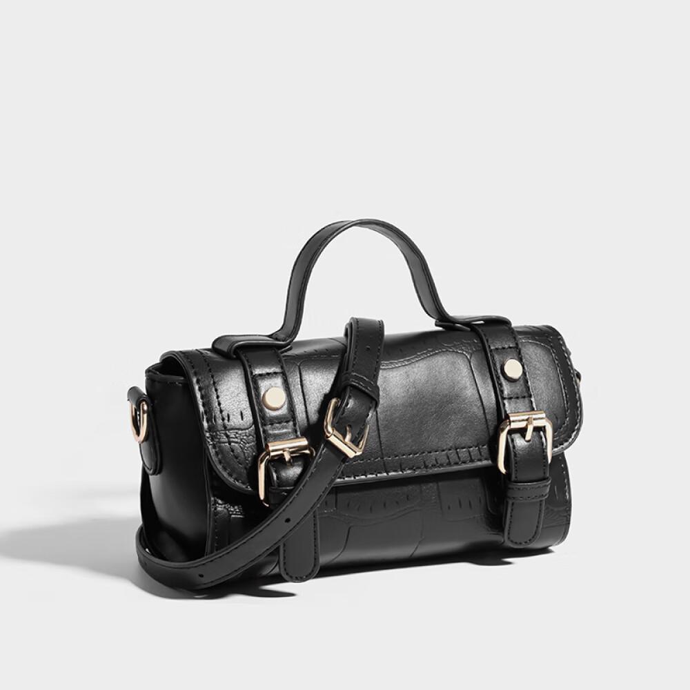 

Популярная текстурная нишевая дизайнерская сумка, женская новая модная винтажная сумка через плечо на одно плечо, длина 20 см, ширина 10 см, высота 12 см чёрный