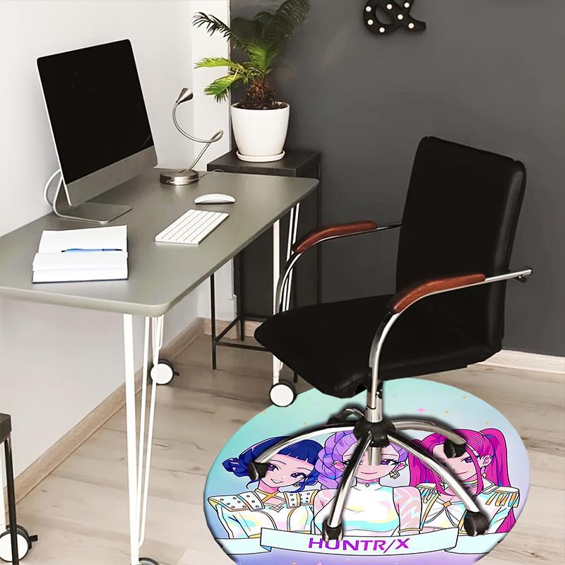 

1pc HUNTR/X Group Round carpet, Made of Polyester,Perfect for Decorating Office Chairs, Living Rooms,fplt114 80cm by 80cm