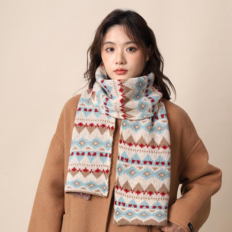 

Обновленный и утолщенный богемный шерстяной шарф-накидка женский шарф Синьцзян Тибет осенне-зимний шарф 180*25