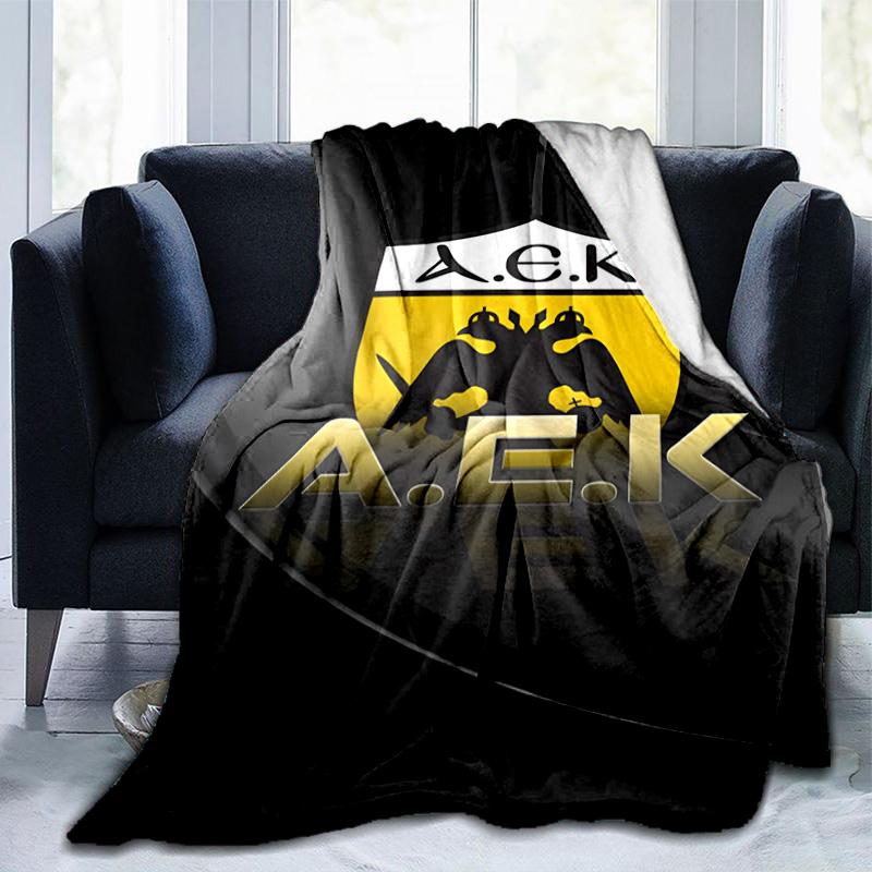 Coperta con Stemma Calcio Aek Adatta per Divani, Letti, Uffici e Campeggio - Regalo Perfetto per Halloween Natale