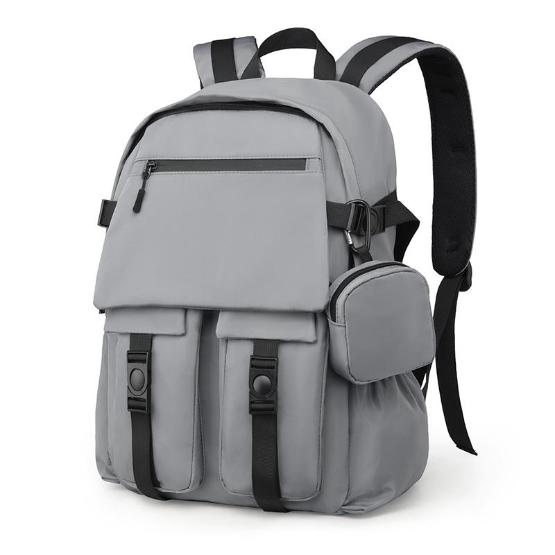 Fashion Men's Simple Backpack - Large Capacity, Laptop Compartment, Multiple Pockets, Suitable for Students and Travel