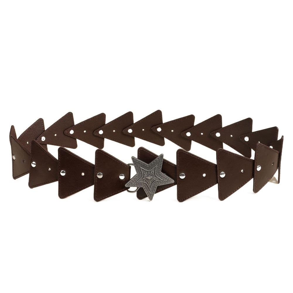 Subculture Y2K Star Belt Leather PU Rivet Belt Punk Cowboy Waistband  Girl