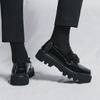 Herren Loafer mit Quasten und spitzer Kappe aus Lackleder, Übergröße, Britischer Stil, Dicke Sohle, Business Casual