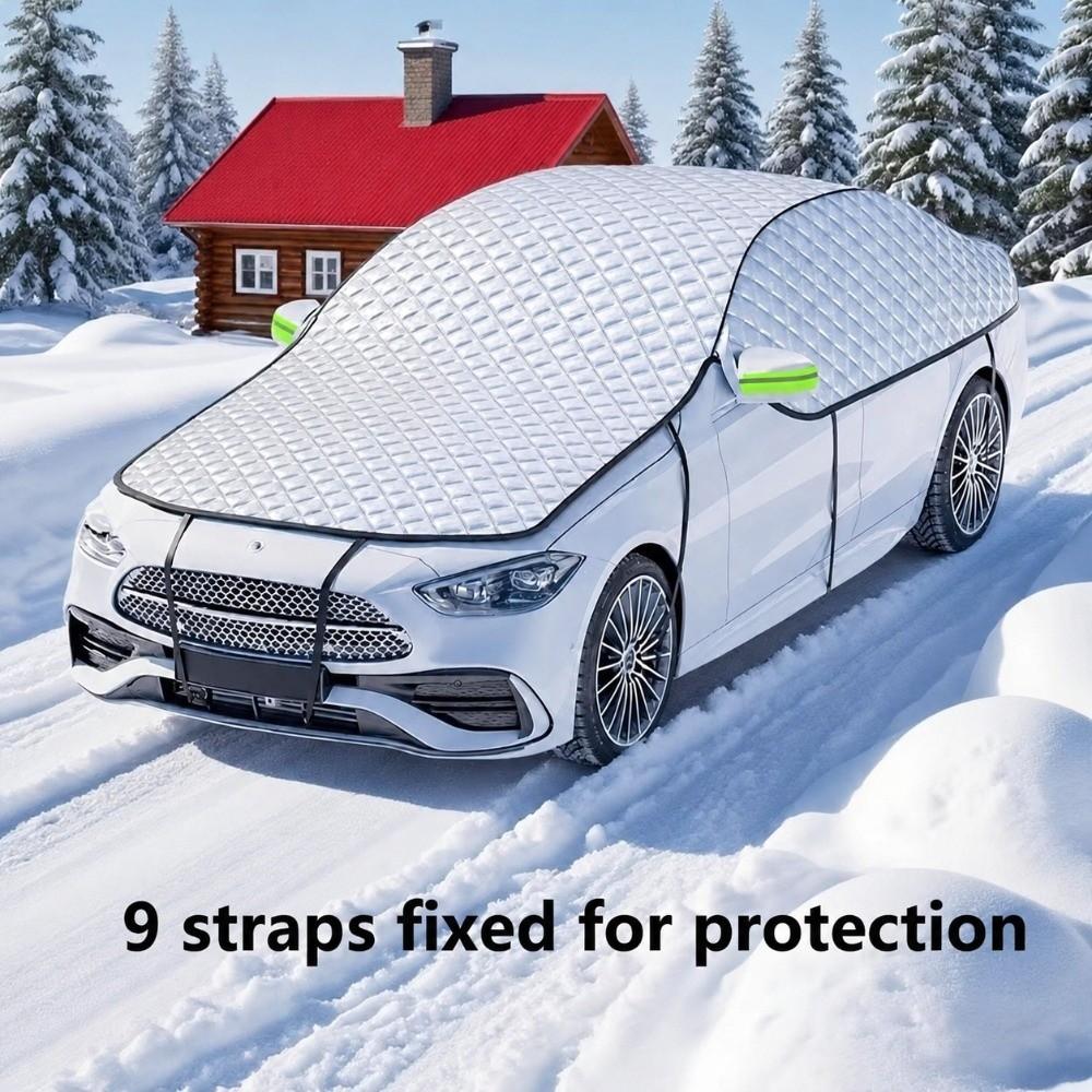 Thick Anti-Tear Windshield Sun Shade Waterproof Half Vehicle Cover Half Car Snow Cover Crossover