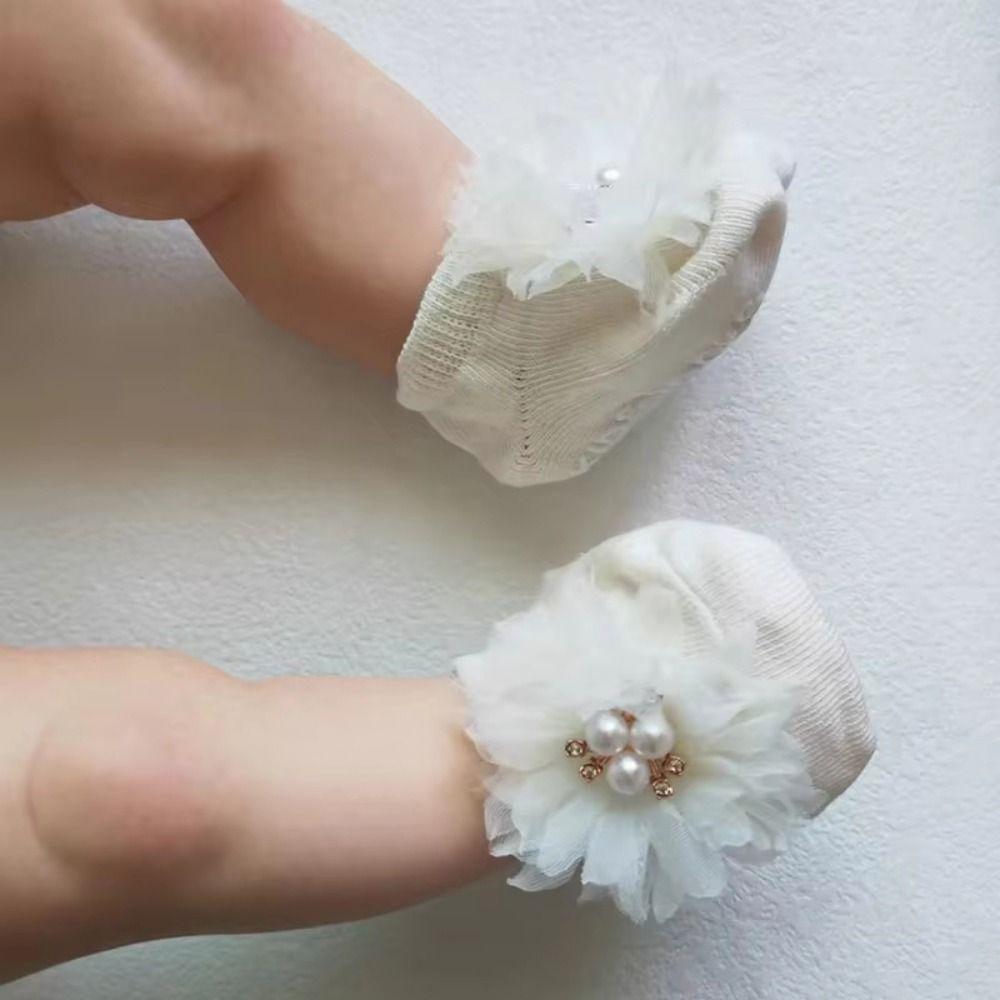 Pearl Bows Newborn Hair Band Cotton+Lace Baby Turban Cute Girl Hair Accessories