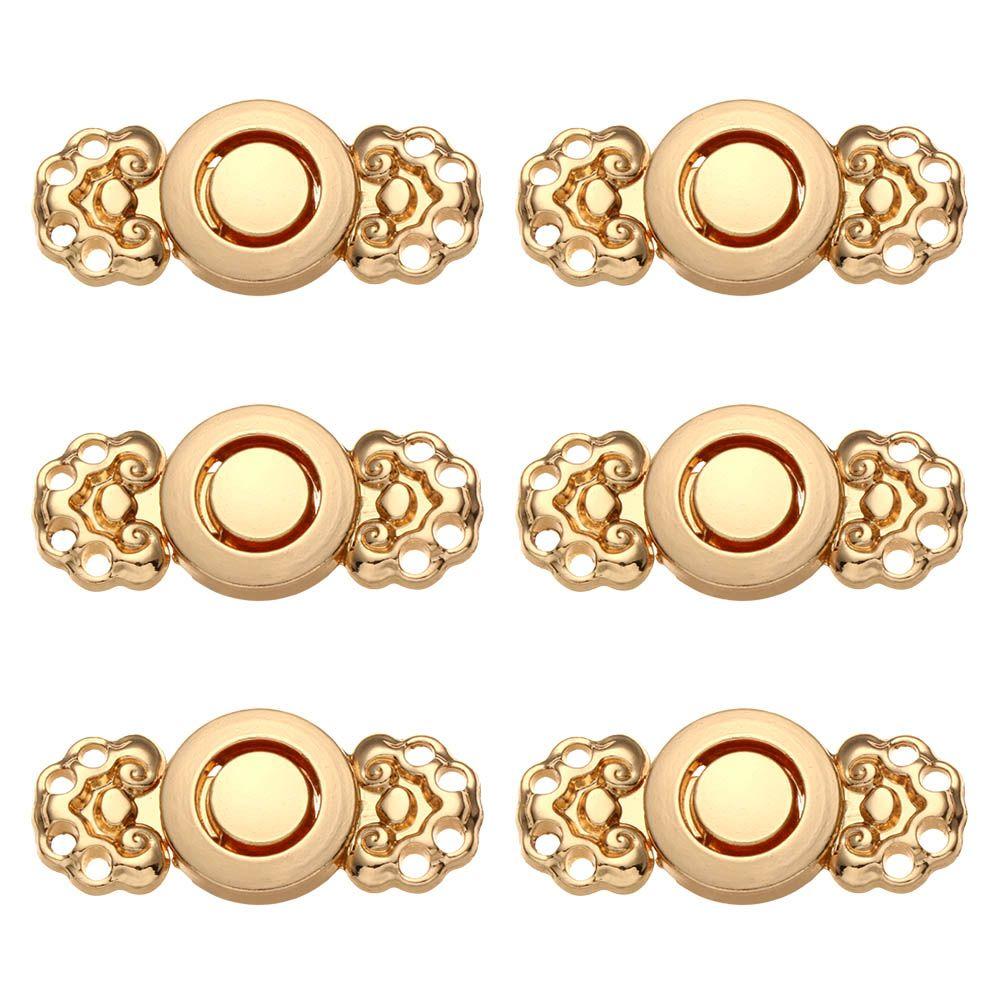 6Pcs Retro Scarf Clasp Cardigan Cheongsam Buckle Cape Cloak Clasp Connection Buckle Metal Buttons