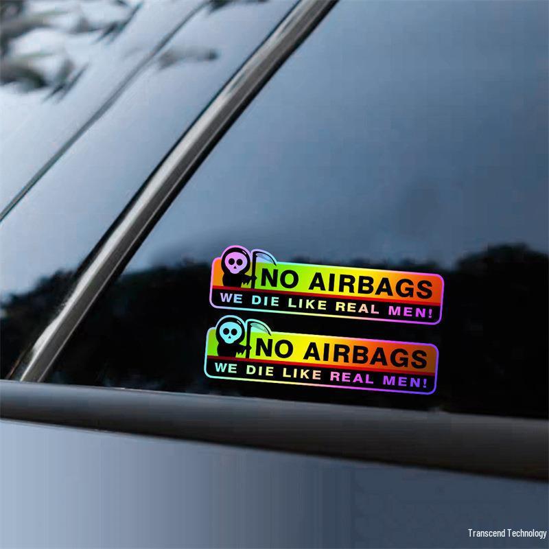Funny Reflective Death God No Airbag Sticker for Motorcycles and Cars