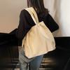 Retro einfache faule Wind Leinwandtasche lässige literarische Umhängetasche Damen einfarbig breiter Schultergurt Beuteltasche
