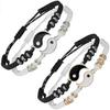 2-4Pcs Yin Yang Tai Chi Beads Infinity Braided String Rope Bracelets Handmade Waterproof Adjustable Cord Strand Bracelet for Men Women Friend Couple