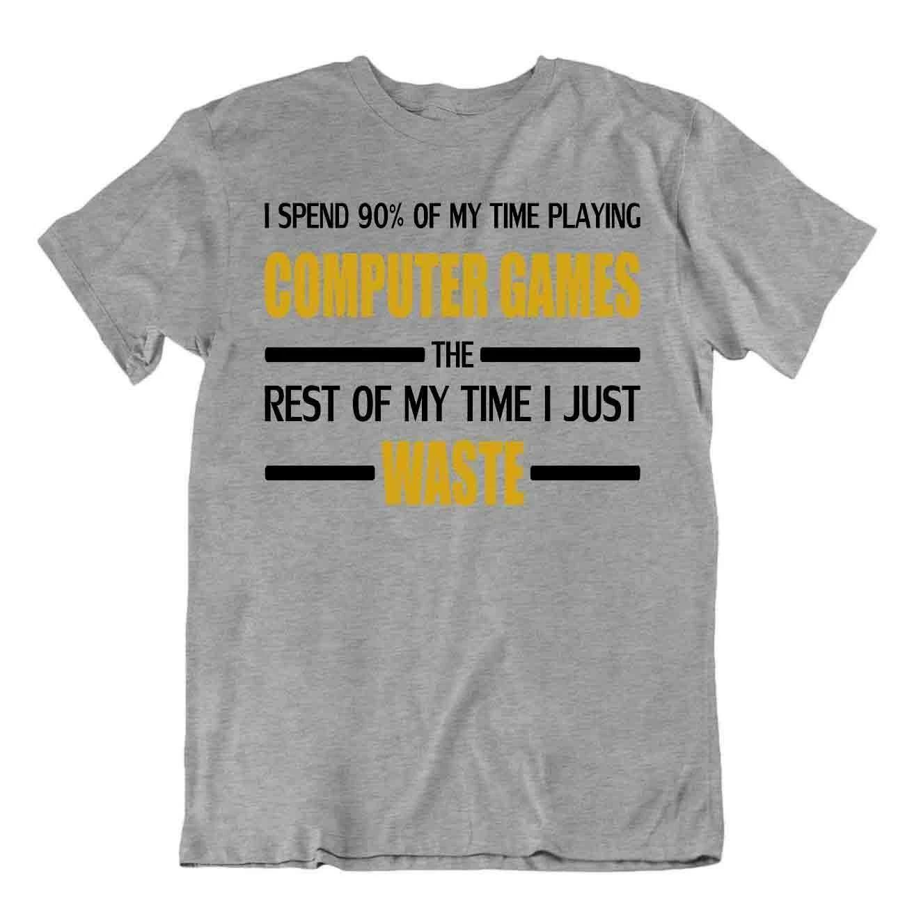 Playing Coputer Games Tshirt Programmer T-Shirt Pun Joke Tee M
