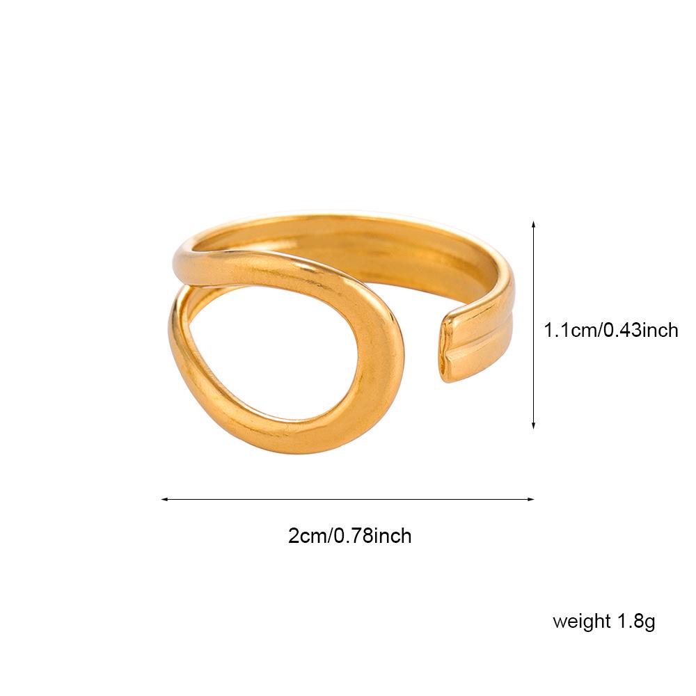 Elegant Water Drop Stainless Steel Adjustable Ring for Women - Non-Fading