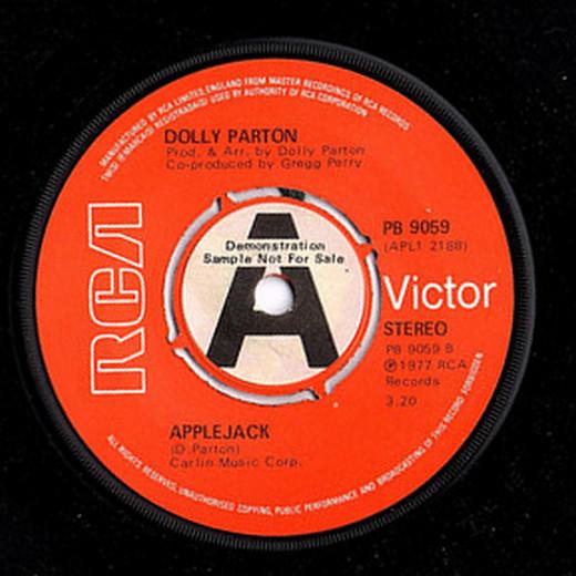 

7inch Record DOLLY PARTON - Applejack PB9059PROMO RCA Victor 1977 UK Rock Used