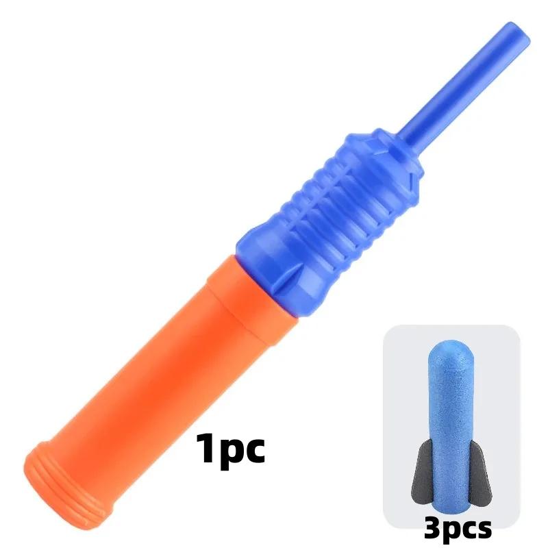 Pěnový raketomet Hračka Sada pro Děti Venkovní Narozeninové Dárky – 3 Měkké Rakety na Raketomet Střílí Až do 15 Metrů