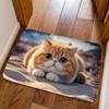 Cat Pattern Optical Illusion Doormat Non-slip Bedroom Door Rug Bathroom Carpet  Home Decor
