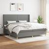 3132098 vidaXL Divan Bed with Mattress Dark Grey 200x200cm Fabric