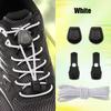 1Pair Press Lock Buckle Lazy Shoe Laces Elastic Round Shoelaces with For Kids Adults Suitable for A Variety of Shoes