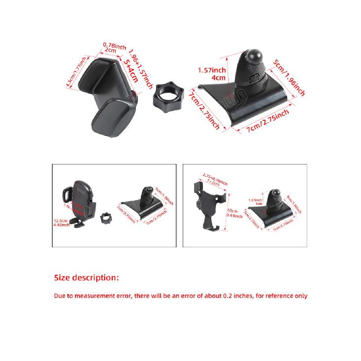 BAWA Car Adjustable Mobile Phone Holder GPS Stand Braket Mount Accessories For Jeep Wrangler JL JT 2018 2019 2020 2021 2022 2023