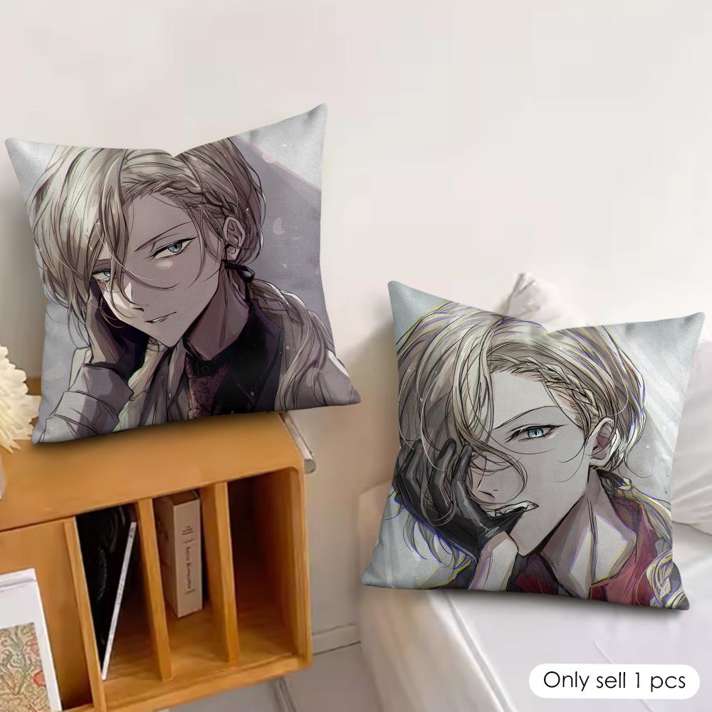 Bungo S-Stray Dogs Anime Cushion Cover Silky Short Plush Invisible Zipper Dustproof Sofa Pillow Case For Home Decor