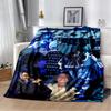 Fashion Billie Eilish Singer Star Flannel Blanket Soft Warm Throw Blanket for Bedroom Living Room Bed Travel Camping Picnic Gift