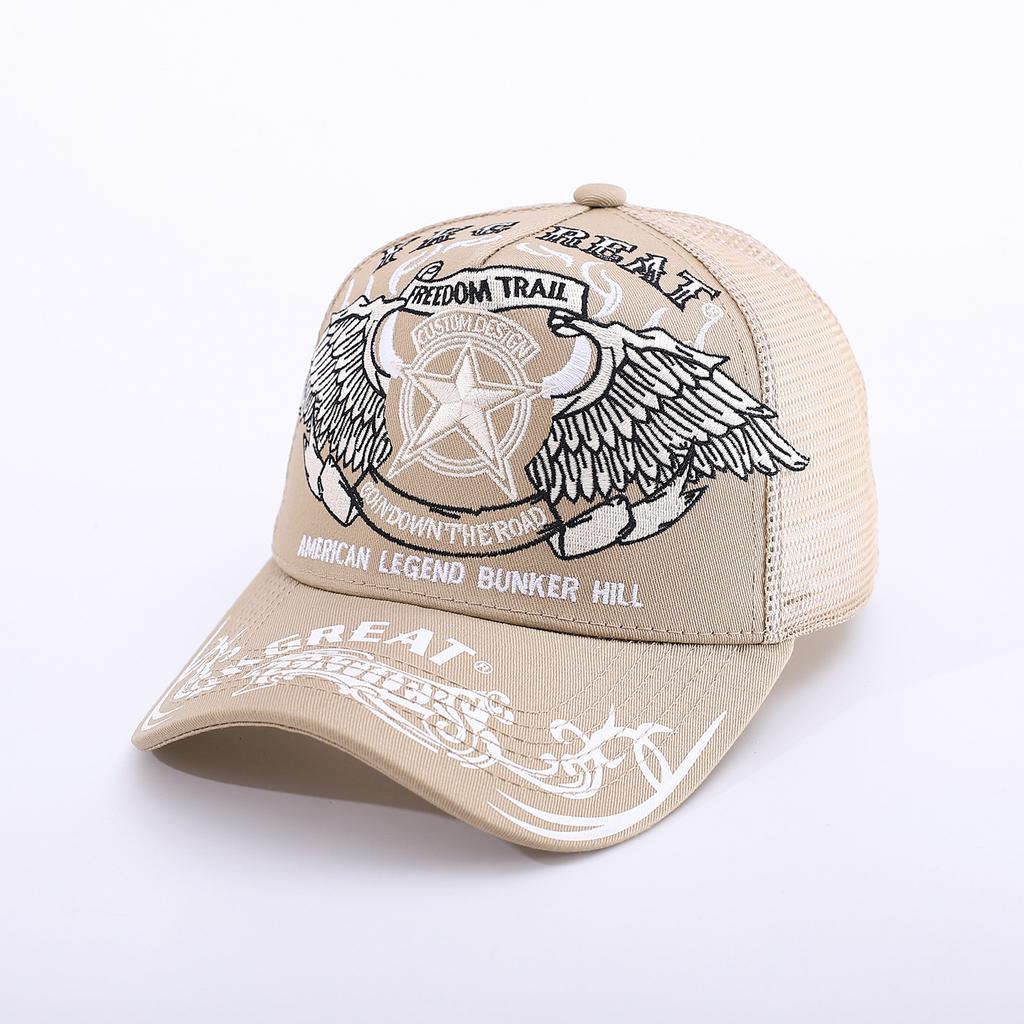 Pentagram Skull Mesh American Locomotive Cap Truck Driver Hat Breathable Baseball Cap