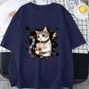 T-shirt Mens Women Summer Drag Cool Kitten Print T-shirt American Student Short-sleeved Top Loose T-shirts
