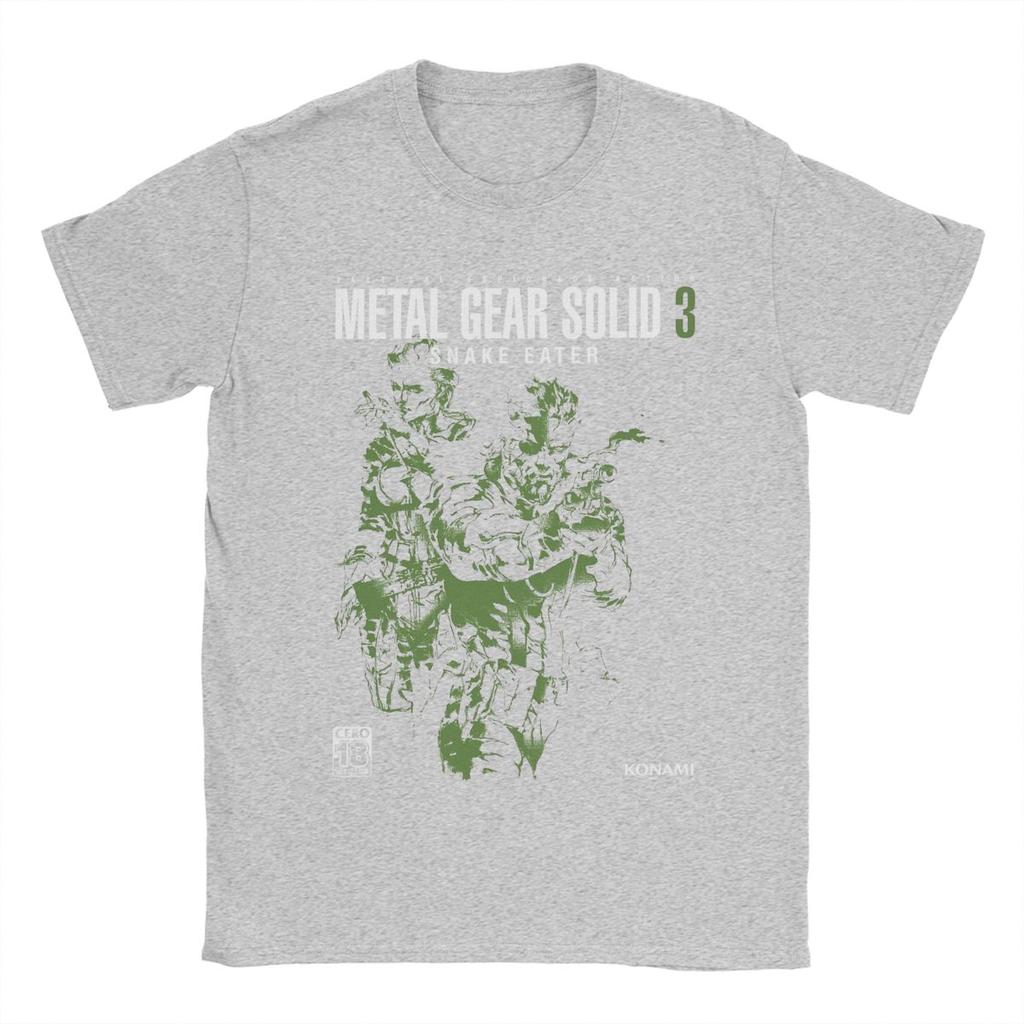 T-shirt Homme Metal Gear Solid 3 Snake Génial T-shirts en Coton Pur Manches Courtes T-shirts Col Rond Vêtements Classique