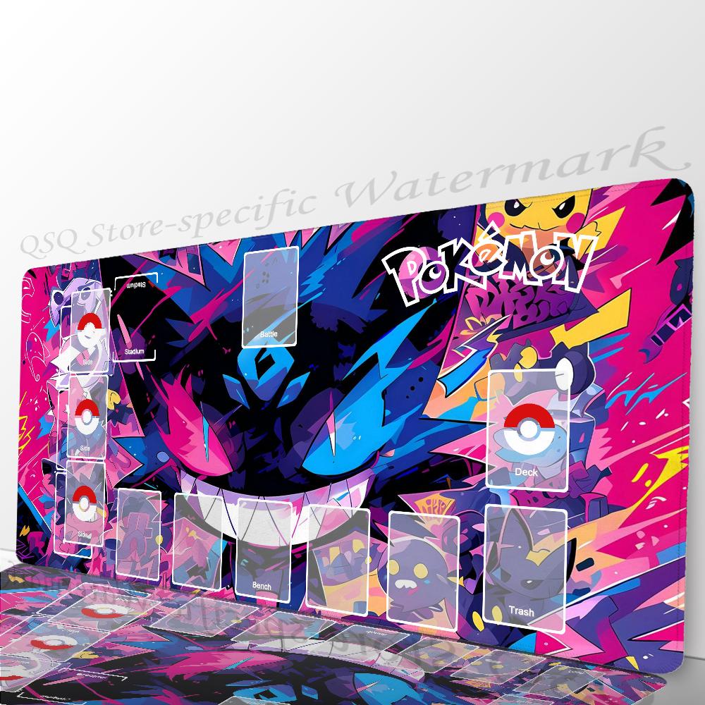 PPokemonGengar Grande Battle Mousepad Mouse Mat Desk Mat With Pad Gaming Accessories Prime Gaming XXL Keyboard Pad Padding M