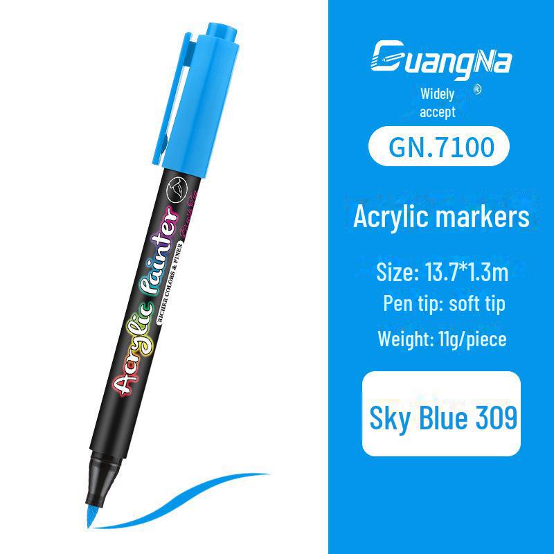 Acrylic Marker Soft Brush Hand-Painted Set In 12, 24, 36 Colors, Black.