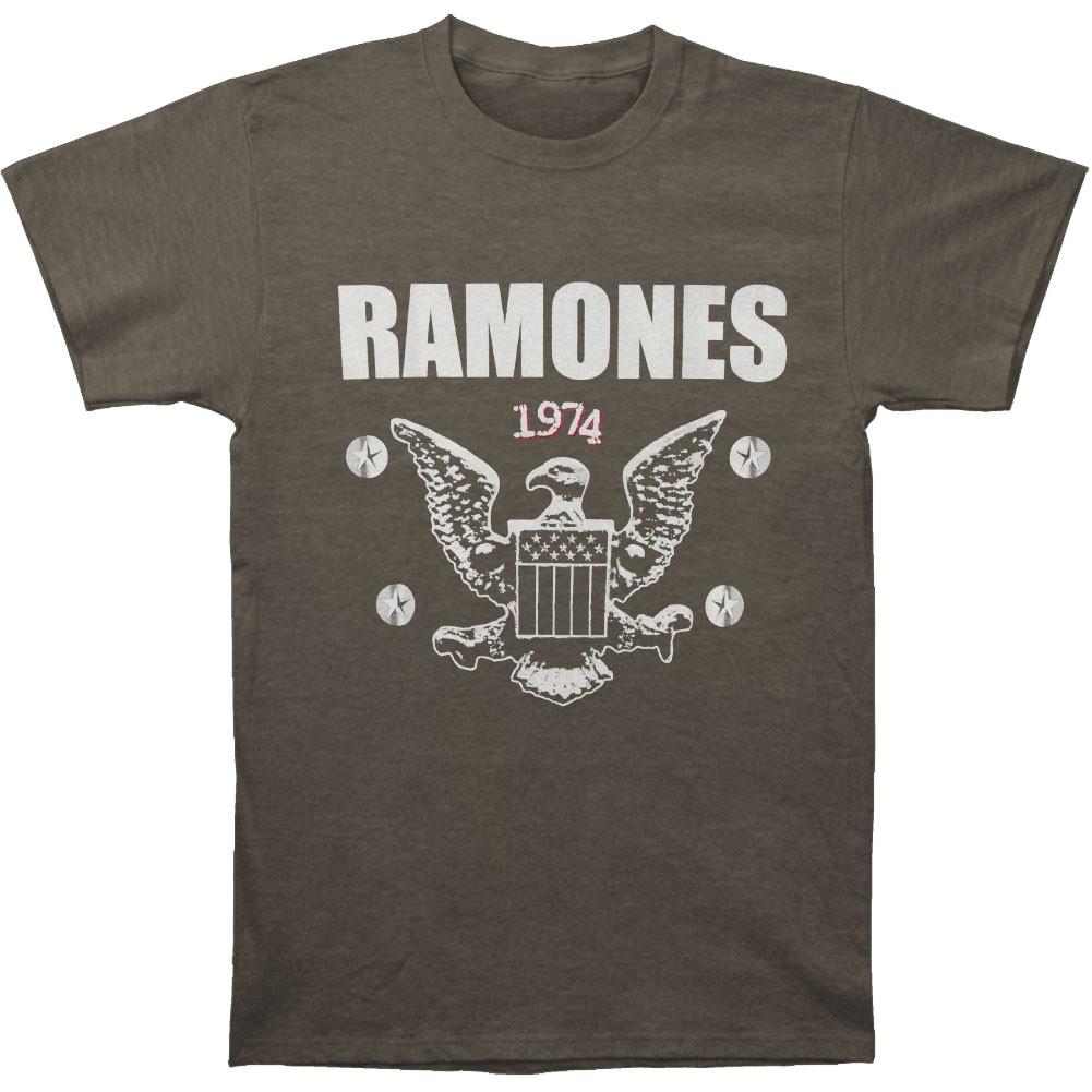 Men s Ramones 1974 Eagle T-shirt Large Charcoal L