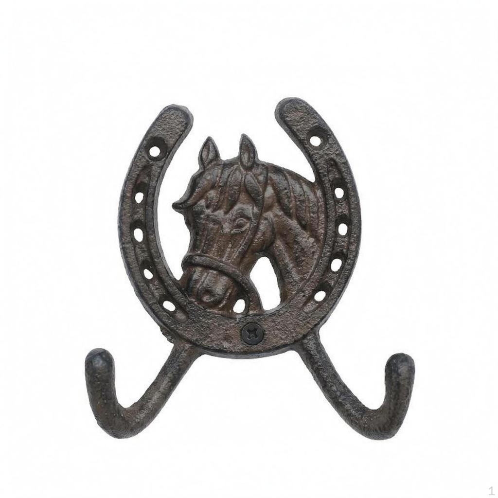 Horse Head Wall Hook Mounting Hardware Included Cast Ironware Coat Heavy Duty Brown Rust