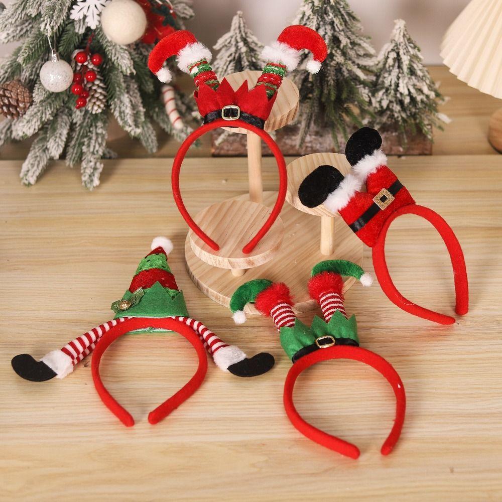 Cartoon Christmas Headbands Snowman Xmas Tree Headbands Holiday Hairbands New Year Celebration