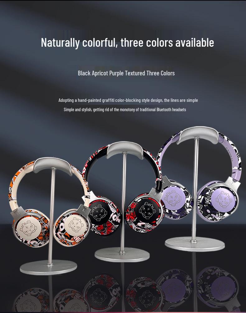 2026 Graffiti Bluetooth Over-Ear Headphones - Long Battery for Gaming