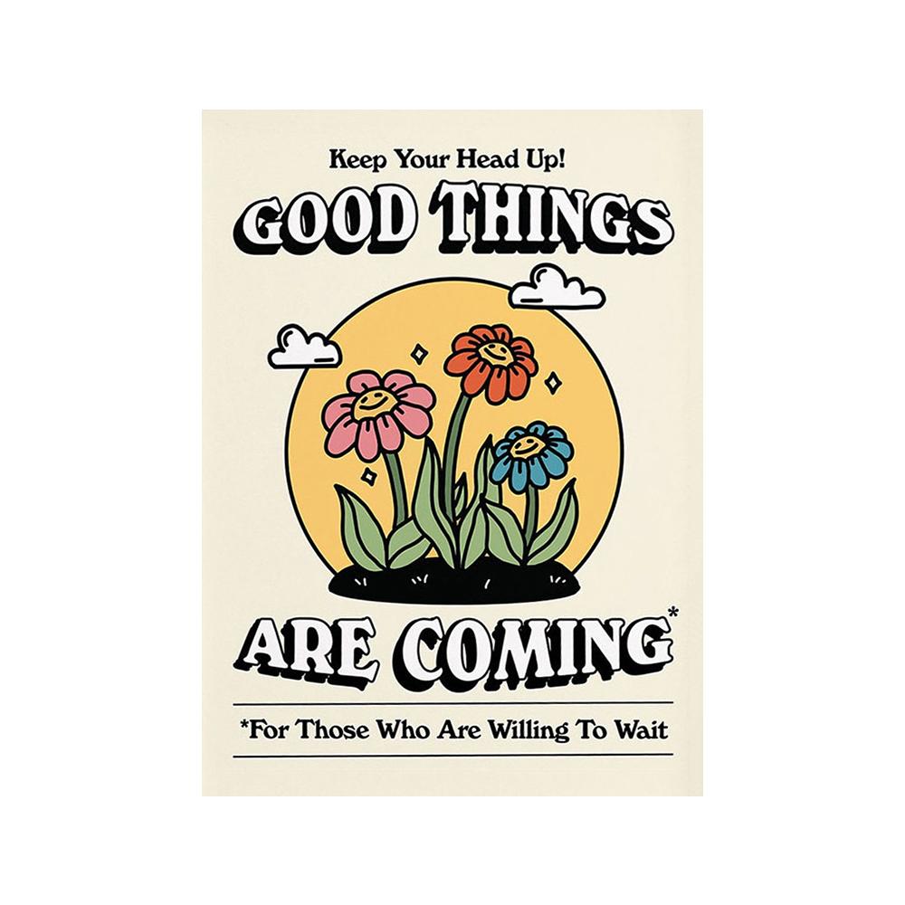You're Definitely a Funny Poster with Retro Fungi from the '70s, Fancy Hippies, Ball, Dancing Frogs, Canvas, Painting, Wall Art Photography