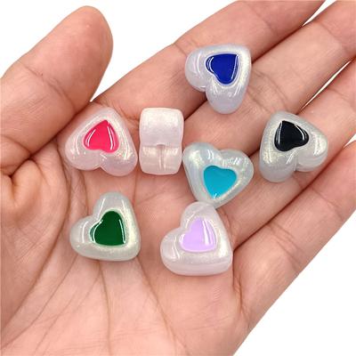 5 stuks Charms Lichtgevende Perzik Hart Kralen DIY Sieraden Materiaal Accessoires voor Armband Oorbellen Maken