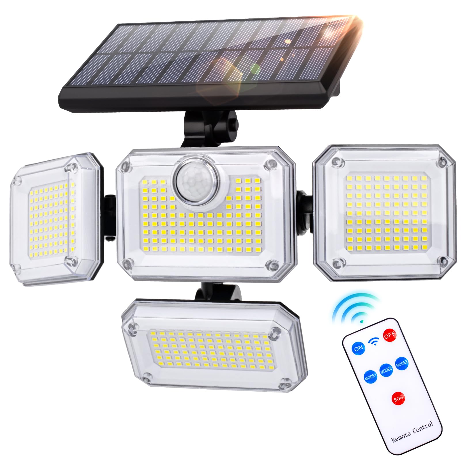 

chfeng Solar Light, Outdoor, Waterproof, 300 LEDs, 4000 Lumens, Ultra-Bright IP65 Waterproof, Motion Sensor, Automatic OnOff, 2400mAh High Capacity,