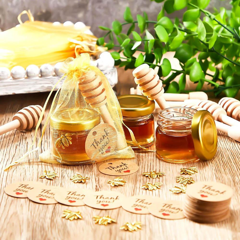 1oz Personalized Guest Gift Honey Jar for Bulk Mini Glass Pot with Wedding Stickers or Small Bottle with Lid Wholesale Lots