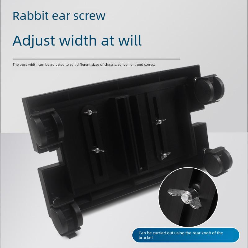 Wheeled ABS Plastic Desktop Computer Stand with Movable Pulley