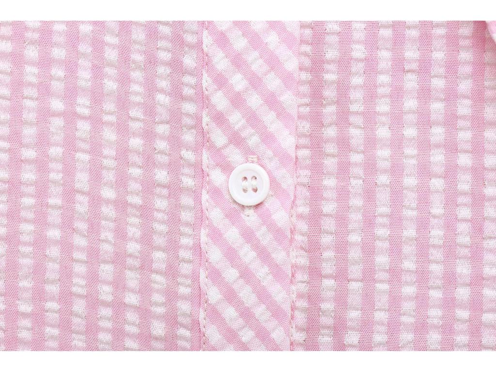 Spring 2025 Women's Fashion: European American Plaid Shirt with Turn-Down Collar