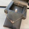Necklace Plated 18k Rose Gold with Diamonds Small Clavicle Chain CNC High Version Niche Style