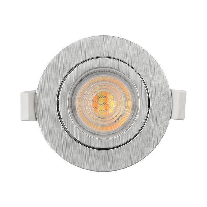 3in1 Round Recessed LED Spotlight Alu 7W IP20