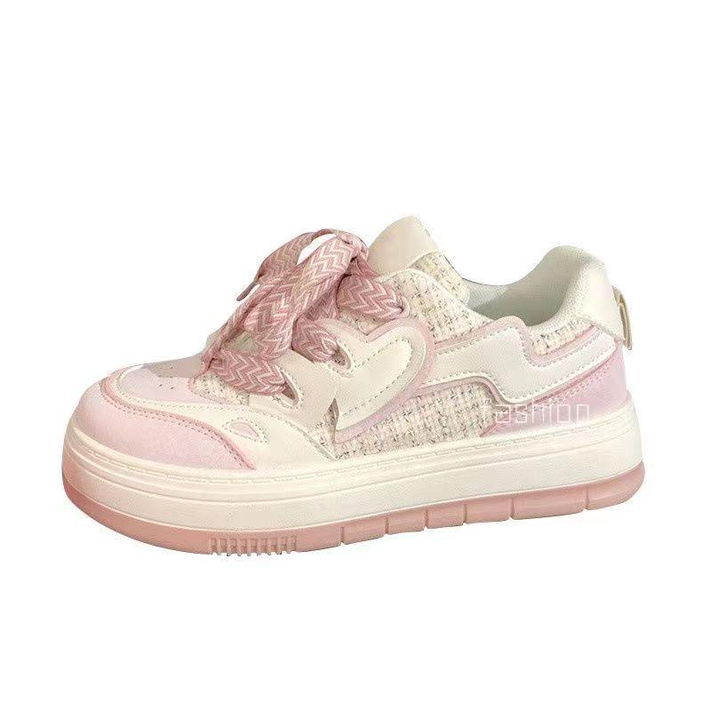 Love board shoes women's spring and summer thick soles increase in height, breathable casual sports shoes women's green shoes increase in height