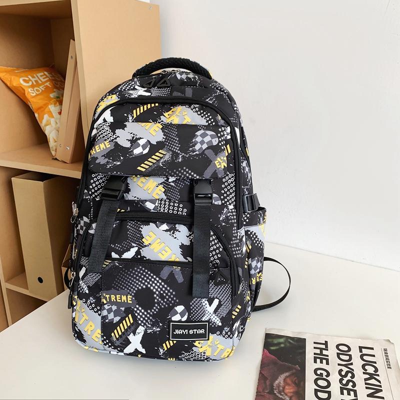 Women's Print Backpack Student Schoolbag Men's Large Capacity Travel Backpack