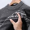 Hengyuanxiang Men's 100% Wool Round Neck Sweater