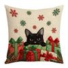 Festive Soft Christmas Pillow Covers 2D Printed Deer Throw Cushion Case Square Plaid Xmas Tree Pillowslip Living Room Decor