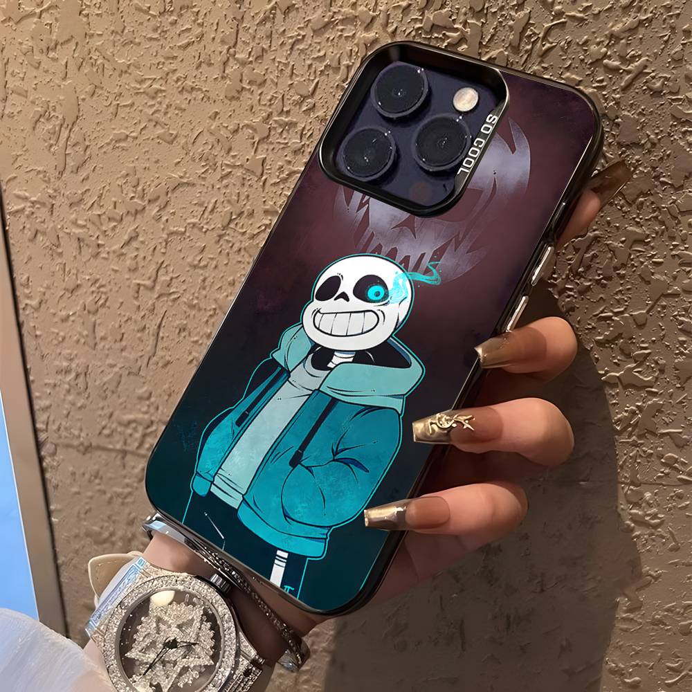 

U-Undertale Sans doggo Black Matte Shockproof CoverPhone Case For iPhone 17,16,15,14,13,12,11,Pro,XS,Max,Plus,Mini,SE4,E iPhone17Promax
