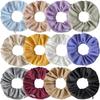 2Pcs Striped Knitted Fabric Solid Color Hair Band Hair Scrunchies With Pocket Zipper For Girls Ponytail Holder Bands